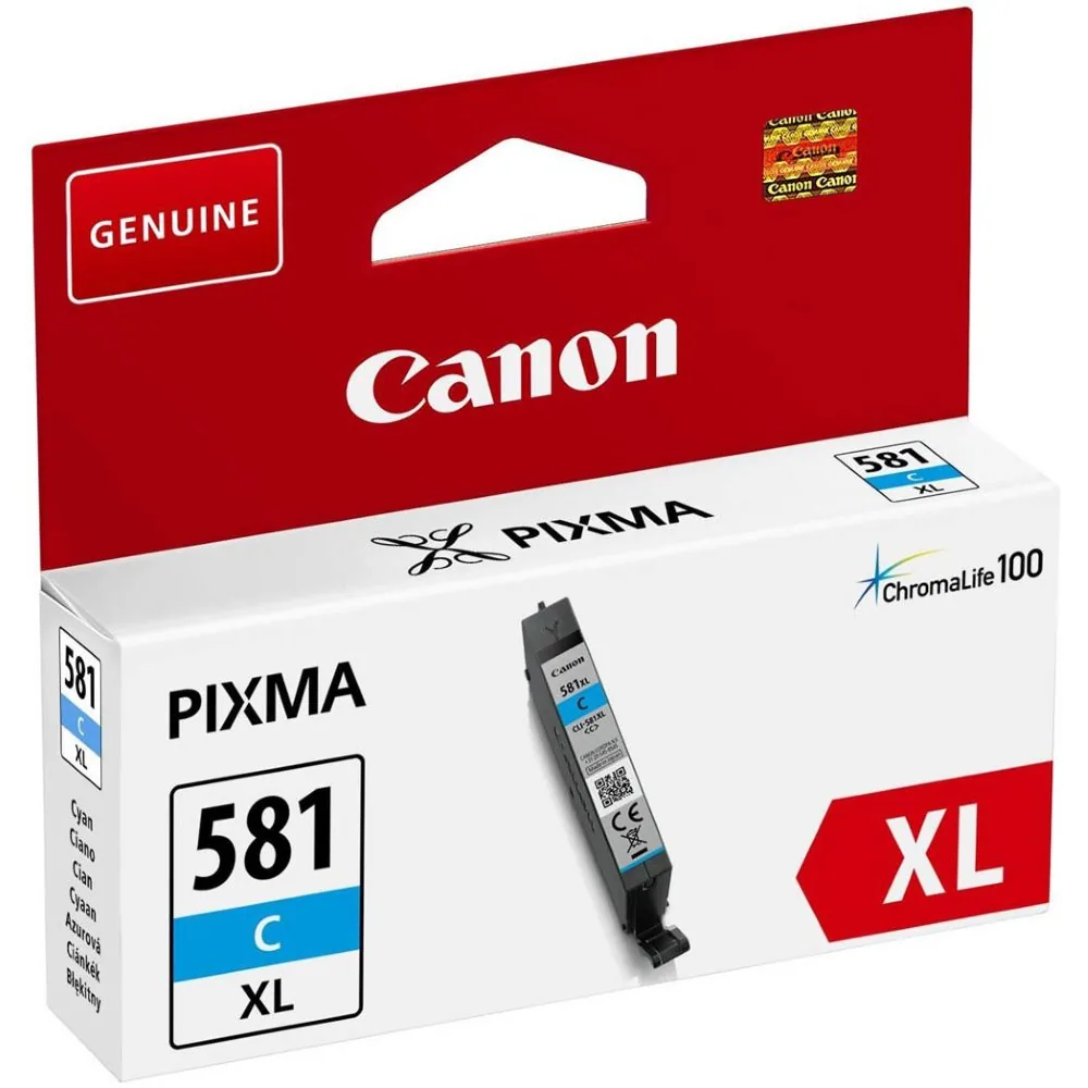 Canon CLI-581C XL - 8.3 ml - velikost XL - azurová - originální - inkoustový zásobník - pro PIXMA TS6251, TS6350, TS6351, TS705, TS8252, TS8350, TS8351, TS8352, TS9550, TS9551