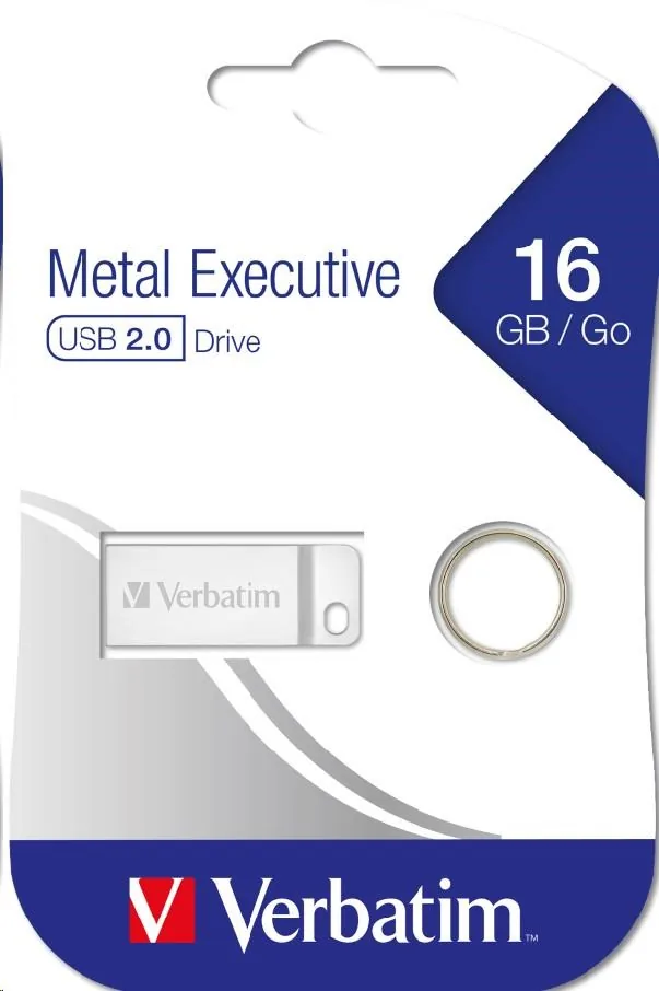 VERBATIM Flash Disk 16GB Metal Executive, USB 2.0, stříbrná