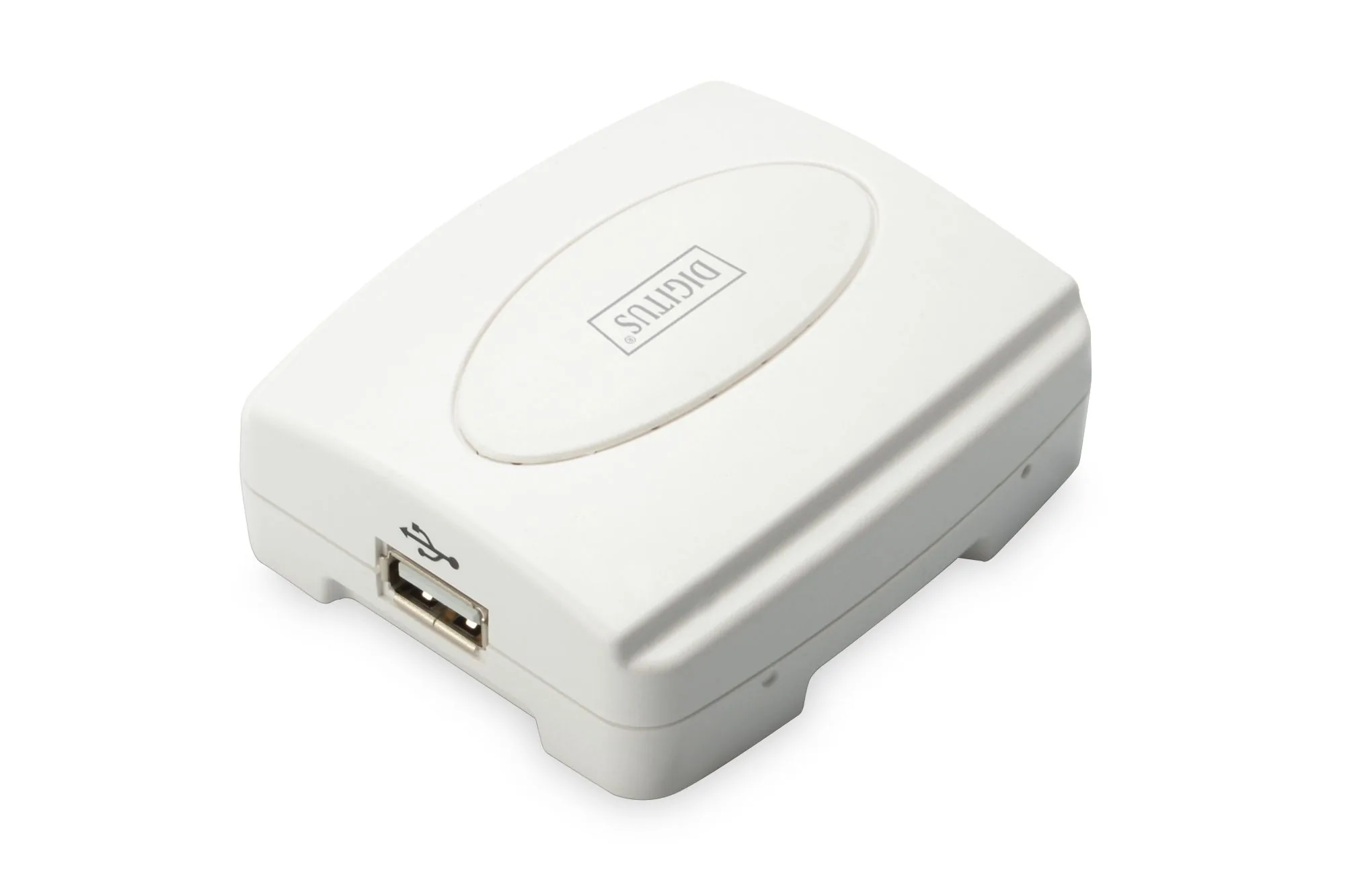 Digitus Tiskový server USB, 1 port, 1x RJ45, 1x USB A, USB 2.0 Pro všechny běžné O/STiskový server USB, 1 port, 1x RJ45, 1x USB A,
