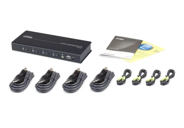 ATEN KVM switch CS724KM 4-port USB Boundless KM Switch (Cables included)