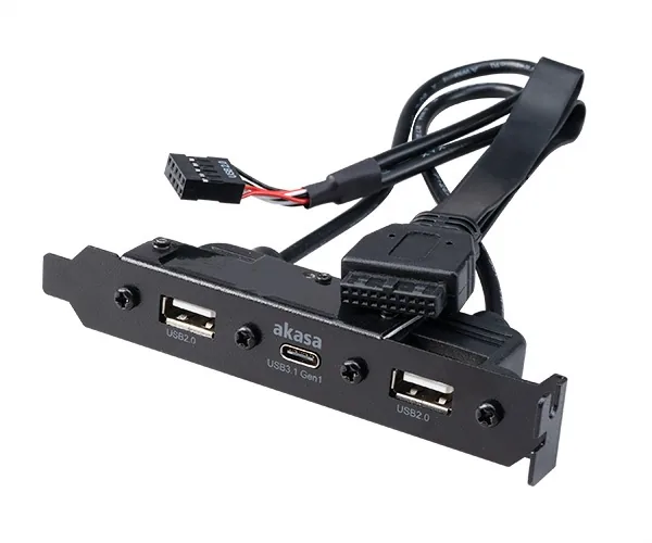 AKASA - USB 3.1 gen 1 typ C a 2xTyp A 2.0 záslepka