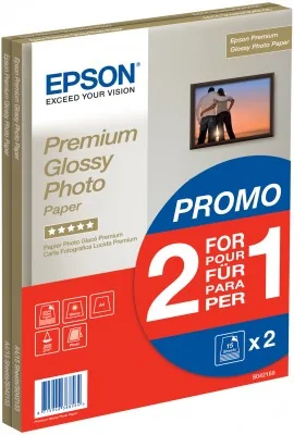 Epson Premium Glossy Photo Paper BOGOF - Lesklý - A4 (210 x 297 mm) - 255 g/m? - 15 listy fotografický papír (balení 2) - pro EcoTank ET-2650, 2750, 2751, 2756, 2850, 2851, 2856, 4750, 4850