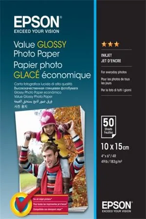 Epson Value Glossy Photo Paper, C13S400039, foto papír, lesklý, bílý, 10x15cm, 183 g/m2, 100 ks, inkoustový