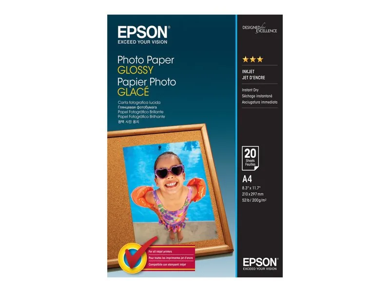 Epson - Lesklý - A4 (210 x 297 mm) - 200 g/m? - 50 listy fotografický papír - pro EcoTank ET-2850, 2851, 2856, 4850; EcoTank Photo ET-8500; WorkForce Pro WF-C5790