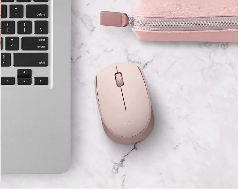 Logitech M171 - Myš - pravák a levák - optický - 3 tlačítka - bezdrátový - 2.4 GHz - bezdrátový přijímač USB - růžová