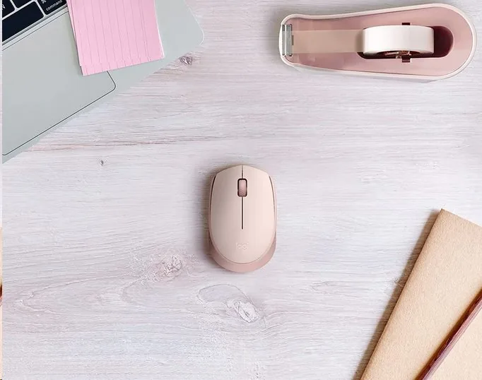 Logitech M171 - Myš - pravák a levák - optický - 3 tlačítka - bezdrátový - 2.4 GHz - bezdrátový přijímač USB - růžová