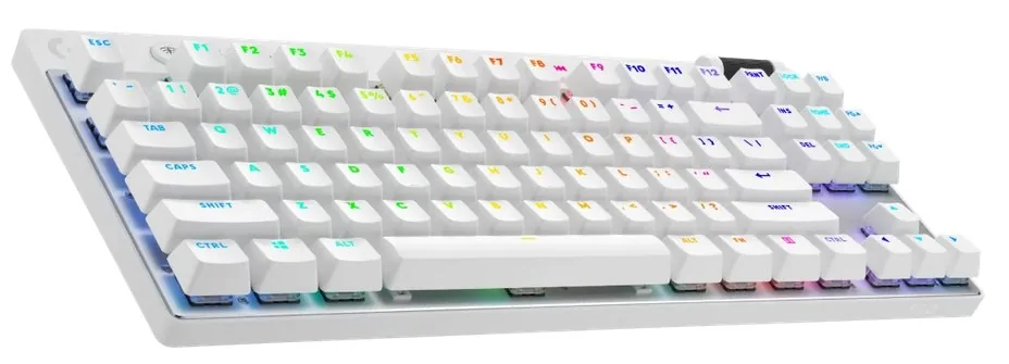 Logitech G PRO X TKL - Klávesnice - hraní - podsvícení - bezdrátový - 2.4 GHz, Bluetooth - QWERTY - US mezinárodní - klávesový spínač: Tactile - bílá
