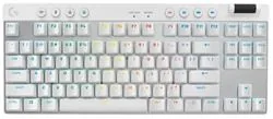 Logitech G PRO X TKL - Klávesnice - hraní - podsvícení - bezdrátový - 2.4 GHz, Bluetooth - QWERTY - US mezinárodní - klávesový spínač: Tactile - bílá