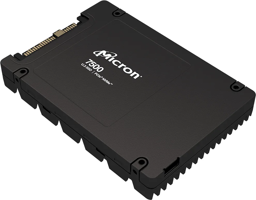 Micron 7500 PRO - SSD - Read Intensive - šifrovaný - 960 GB - interní - 2.5" - U.3 PCIe 4.0 (NVMe) - AES 256 bitů, 3072-bit RSA, 208bitové RSA - TCG Opal Encryption 2.01, Self-Encrypting Drive (SED)