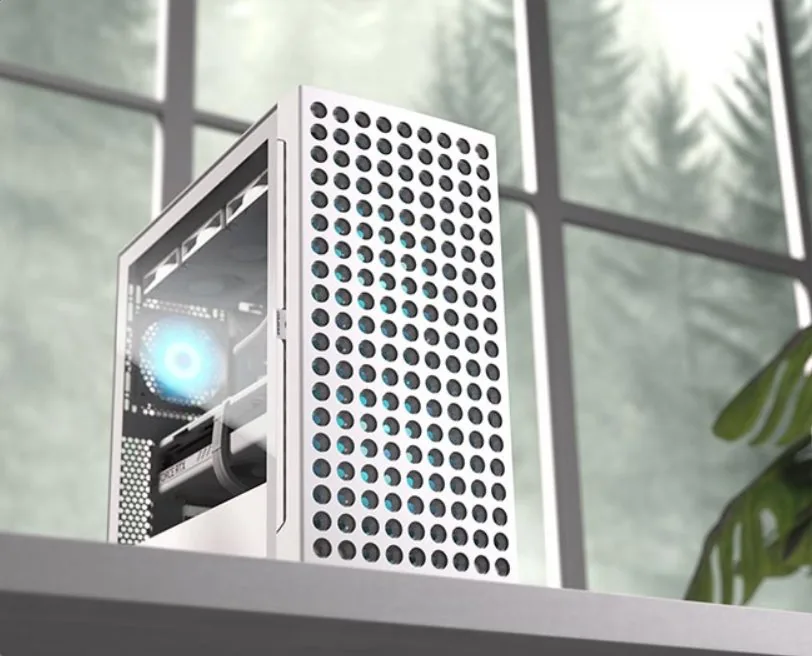 COUGAR PC skříň AIRFACE ECO RGB White Mid Tower Airflow 2 x 180mm ARGB PWM Fans 1x 120mm ARGB Fan