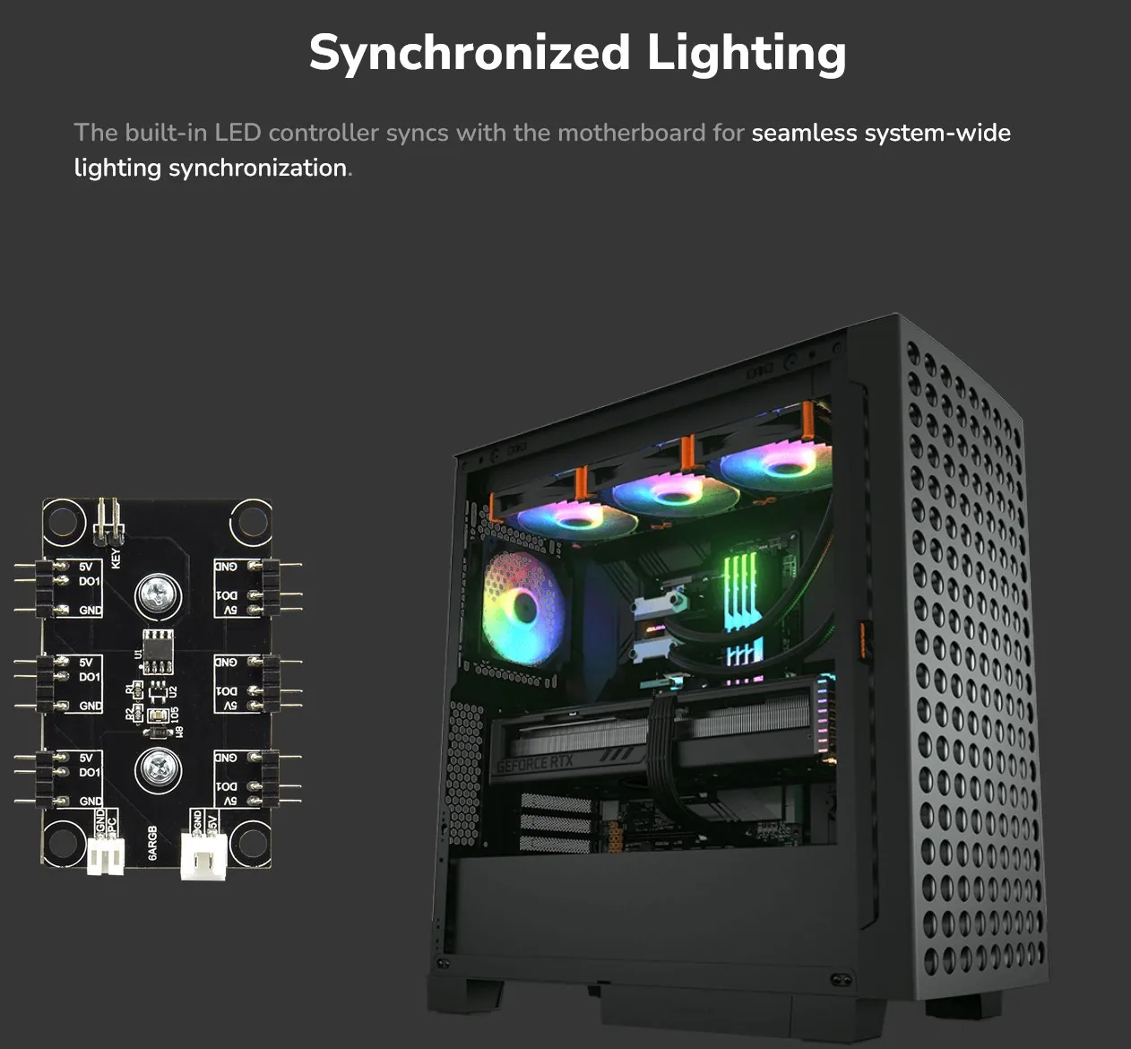 COUGAR PC skříň AIRFACE ECO RGB White Mid Tower Airflow 2 x 180mm ARGB PWM Fans 1x 120mm ARGB Fan