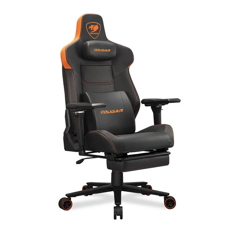 COUGAR herní židle ARMOR EVO M - černá oranžová - s podnožkou