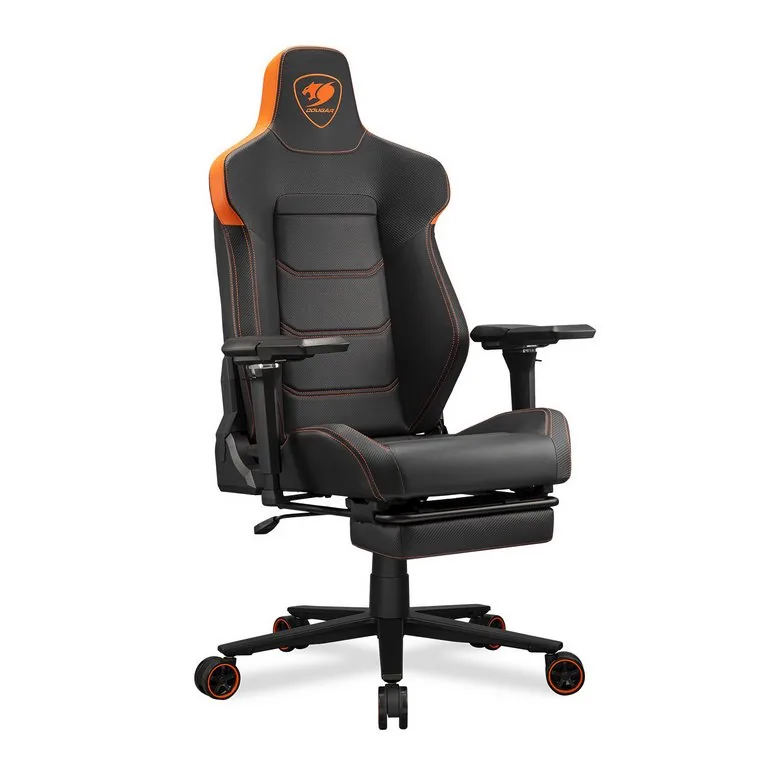 COUGAR herní židle ARMOR EVO M - černá oranžová - s podnožkou