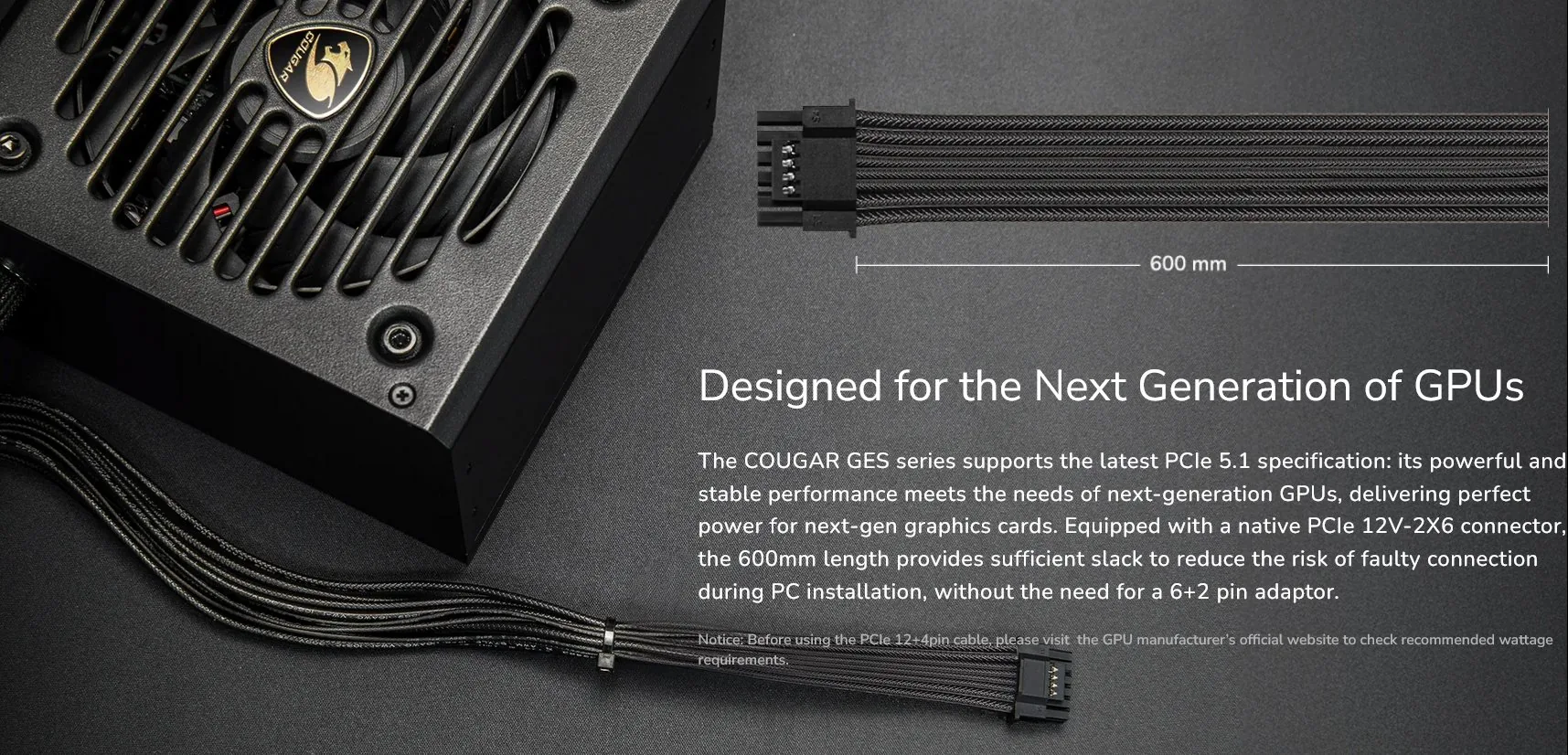 COUGAR PC zdroj GES 750W 80+ Gold