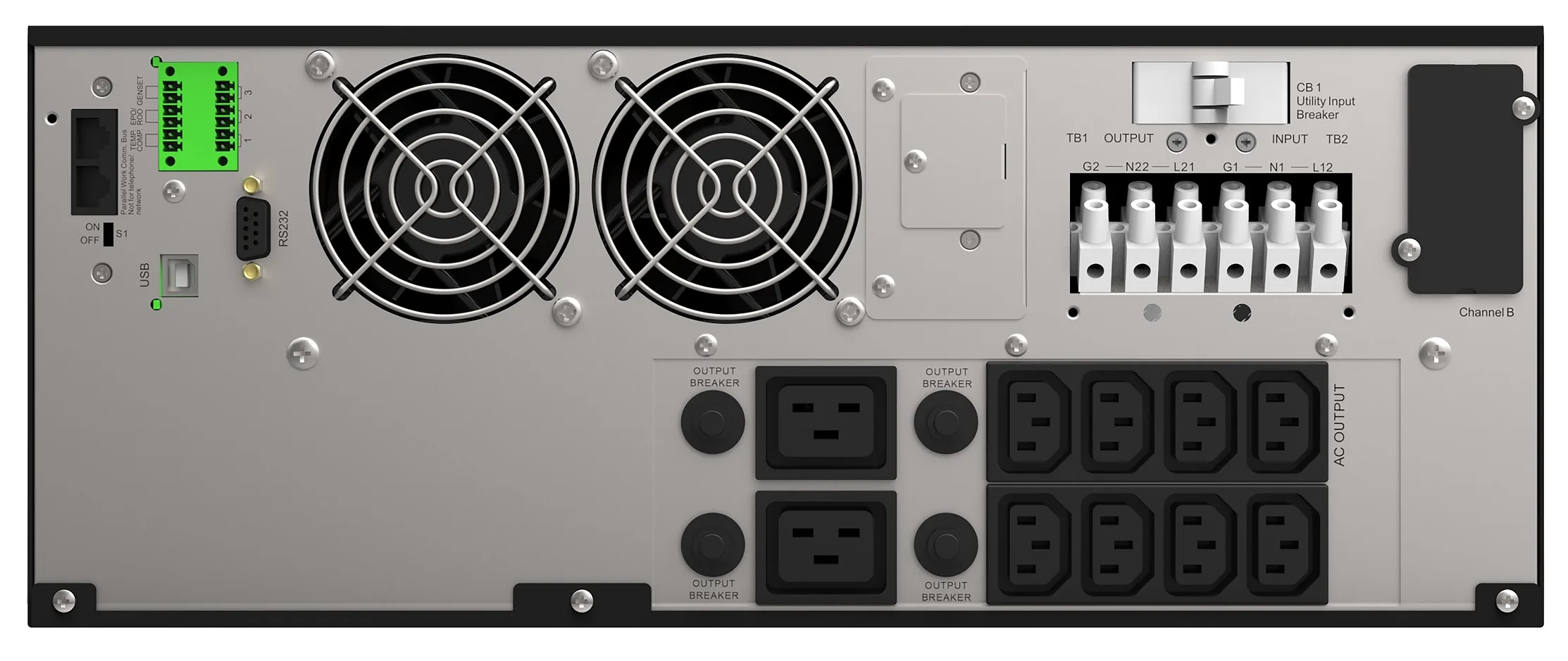 LEGRAND UPS Keor DK 5000VA 5000W, On-Line, Rack(4U) Tower, výstup 8 2x IEC C13 C19 + svorky, RS232, slot pro LAN