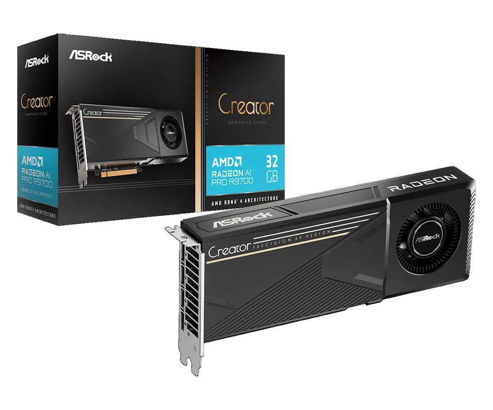 GPU Asrock Radeon AI PRO R9700 Creator 32G GDDR6