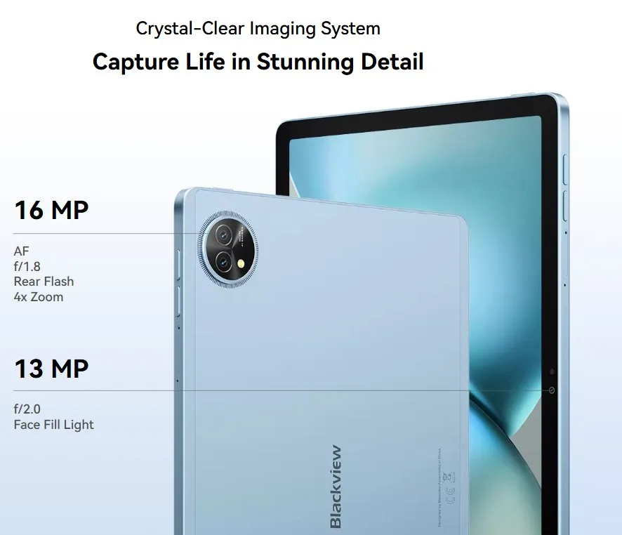 BLACKVIEW Zeno 10 5G SET 8GB 256GB 11",BLUE,IPS 1920x1080,Unisoc T765 Octa 2.3GHz,13MP 16MP camera,8800mAh,Andr 15