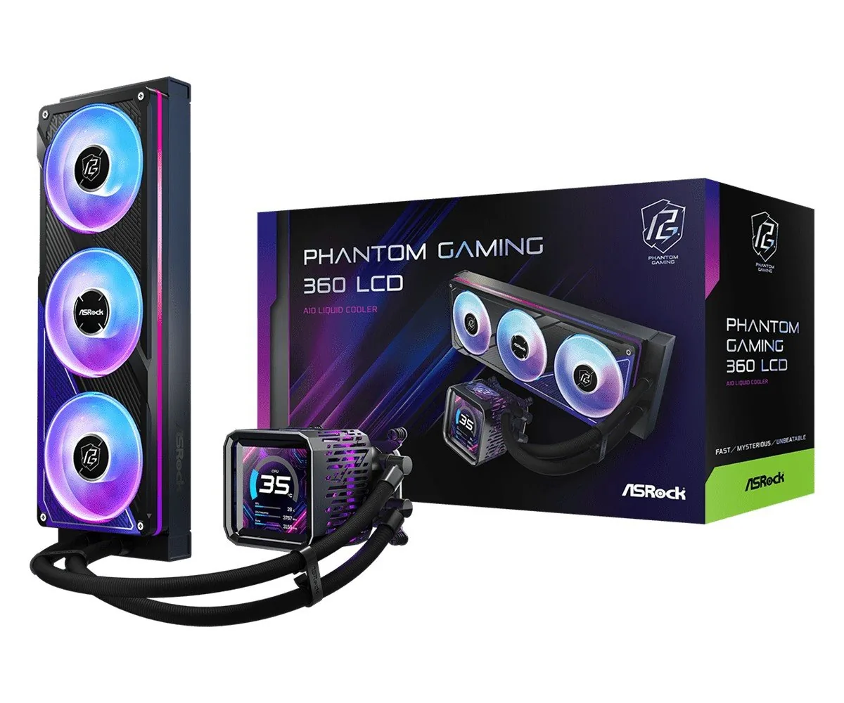 AIOCOOL Asrock Phantom Gaming 360 LCD, ARGB, 360mm