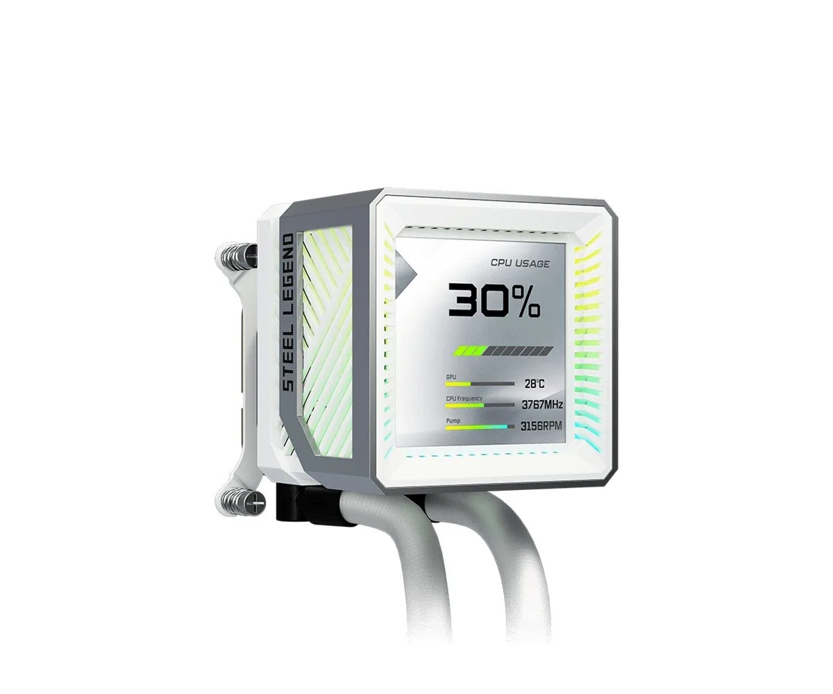 AIOCOOL Asrock Steel Legend 360 LCD, White, 360mm