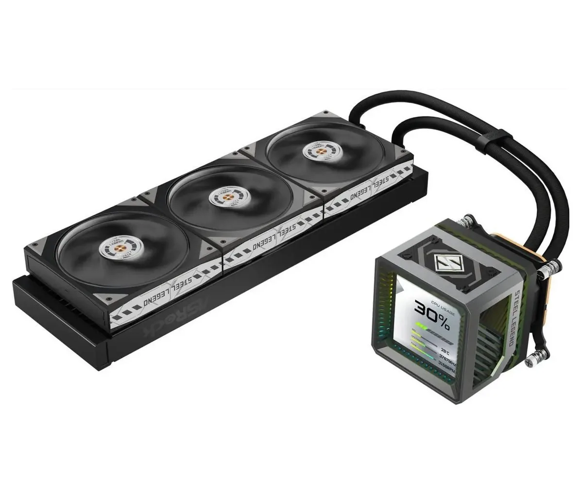AIOCOOL Asrock Steel Legend Dark 360 LCD, 360mm