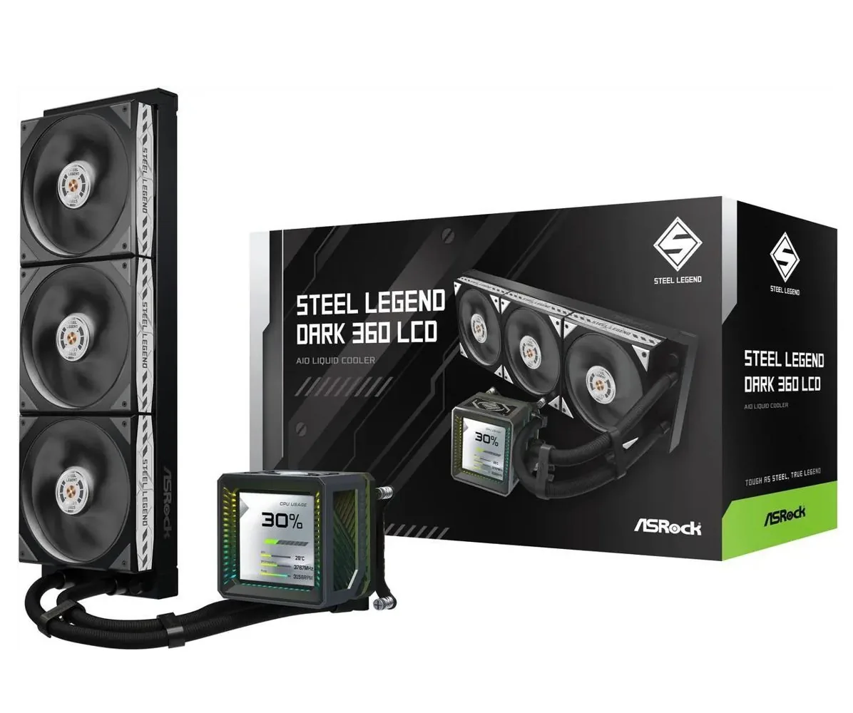 AIOCOOL Asrock Steel Legend Dark 360 LCD, 360mm