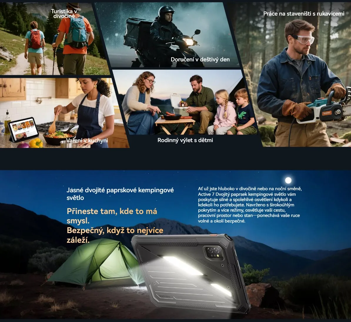 BLACKVIEW Rugged Tab Active 7 LTE 8GB 128GB 11",BLACK,Helio G81 Octa-core 2.0GHz,13MP 16MP+20MP,Night vision,Android 15