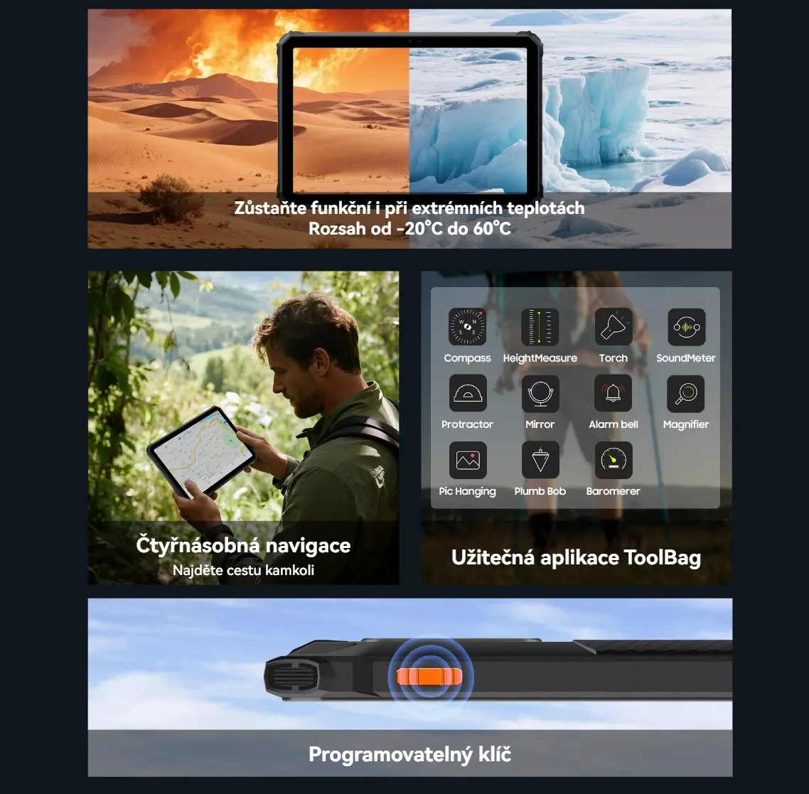 BLACKVIEW Rugged Tab Active 7 LTE 8GB 128GB 11",BLACK,Helio G81 Octa-core 2.0GHz,13MP 16MP+20MP,Night vision,Android 15