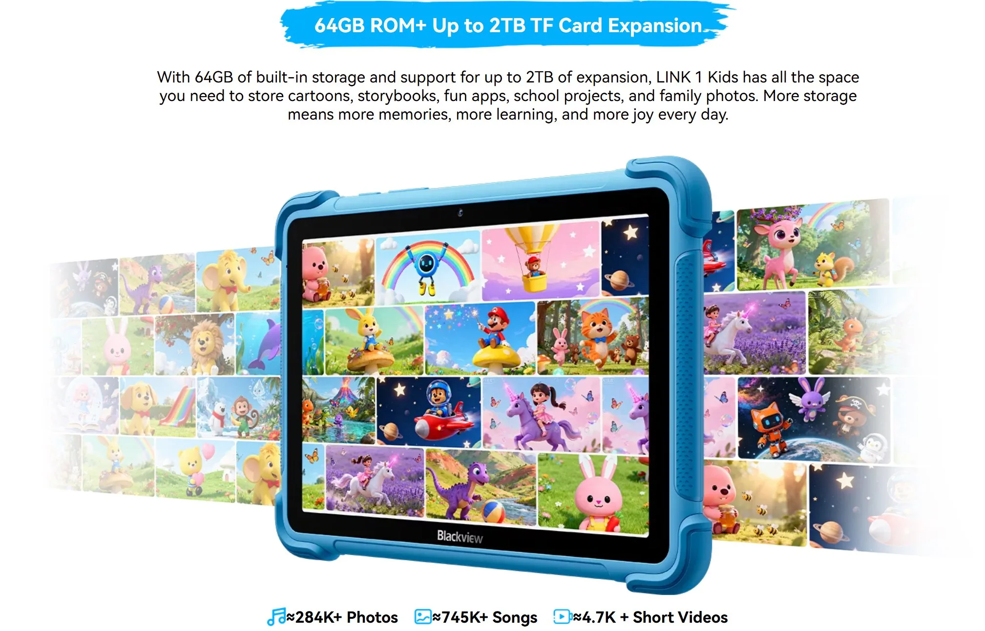 BLACKVIEW LINK 1 Kids BLUE 8.68"IPS 1340x800,4 64GB,Quad-core 2.0GHz,5+8MP,5000mAh,WiFi6,BT 5.0,Android 16