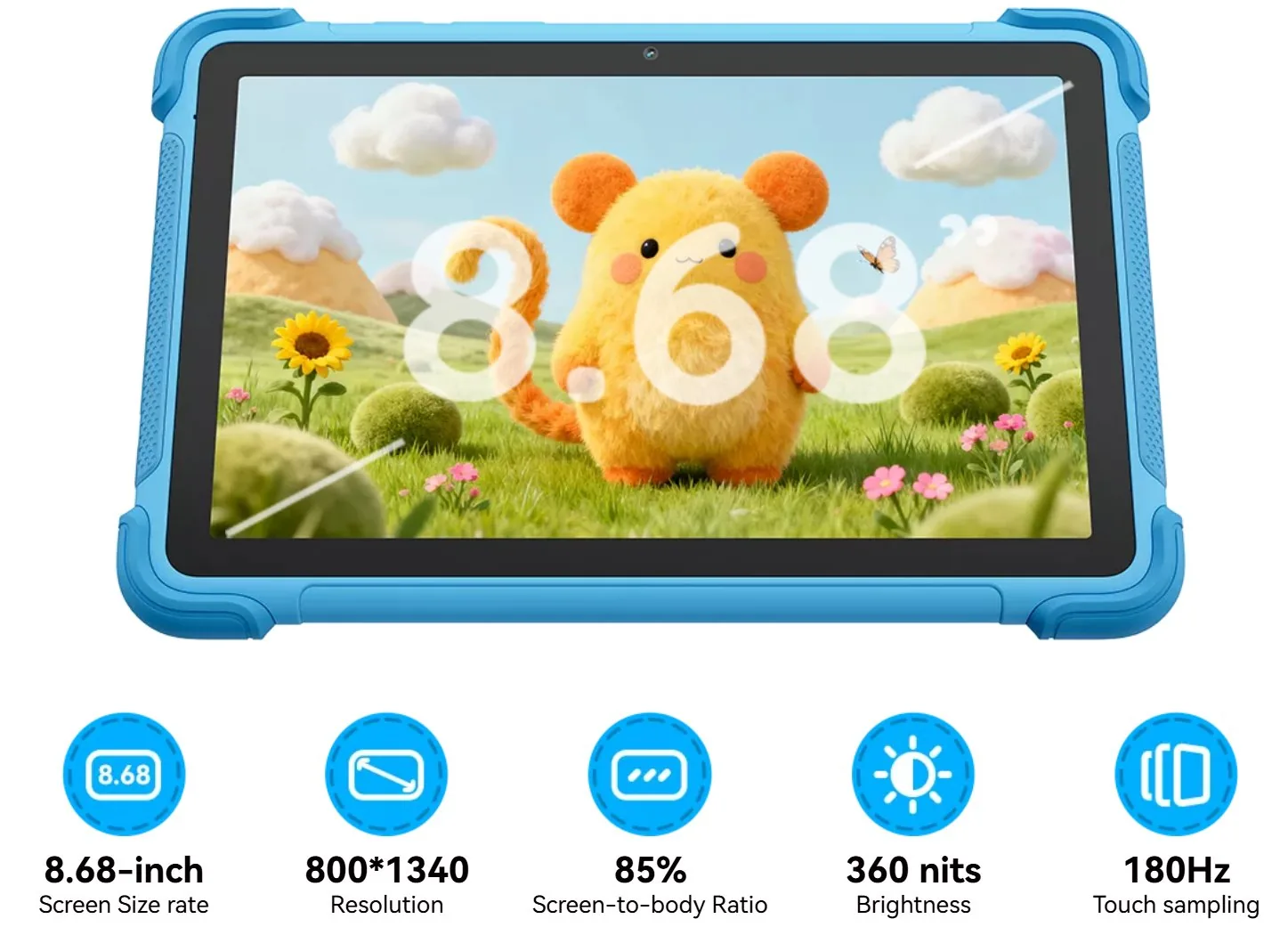 BLACKVIEW LINK 1 Kids BLUE 8.68"IPS 1340x800,4 64GB,Quad-core 2.0GHz,5+8MP,5000mAh,WiFi6,BT 5.0,Android 16