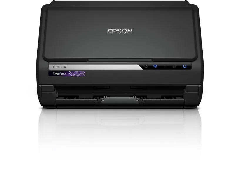 Epson FastFoto FF-680W - Skener dokumentů - Contact Image Sensor (CIS) - Duplex - A4 - 600 dpi x 600 dpi - až 45 stran za min. (ČB) / až 45 stran za min. (barevný) - ADF (100 listy) - USB 3.0, Wi-Fi(n)