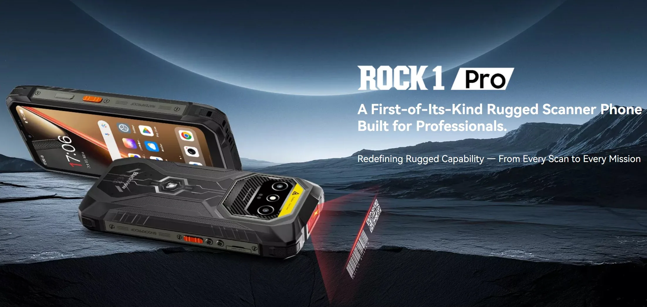 BLACKVIEW Rugged ROCK 1 Pro LTE 6.56" BLACK,HD+ 1612x720,8+256GB,G81 Octa-Core 2.0GHz,13MP 16+20MP,BARCODE,NFC,And16