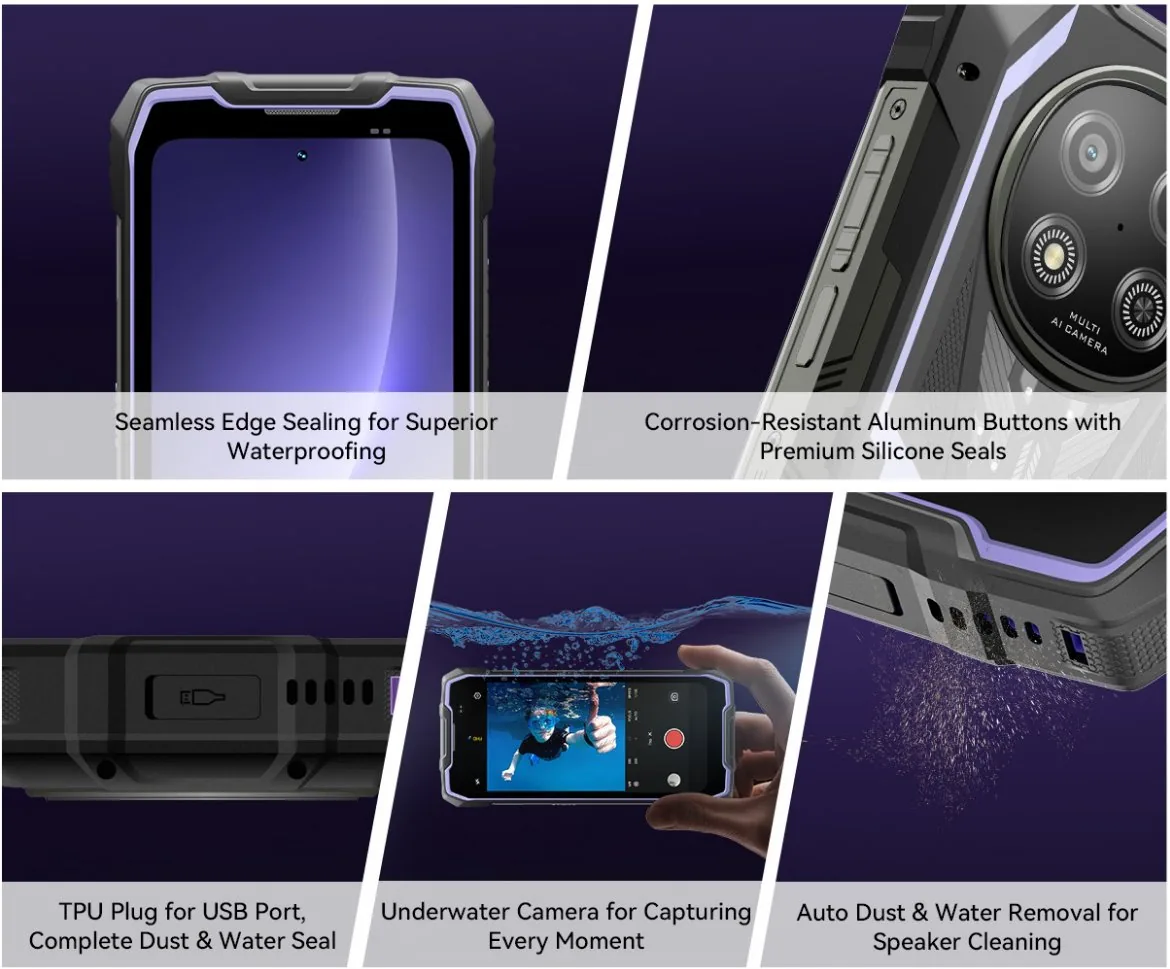 BLACKVIEW Rugged ROCK 2 5G 6.67" BLACK,HD+ 1640x720,12+256GB,T8100 Octa-Core 2.2GHz,13MP 16MP,NFC,15000mAh,Android 16