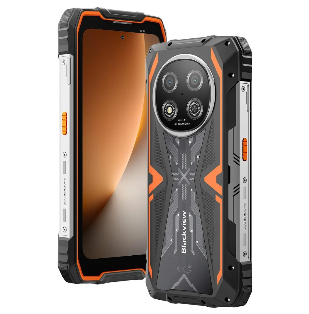 BLACKVIEW Rugged ROCK 2 5G 6.67" ORANGE,HD+ 1640x720,12+256GB,T8100 Octa-Core 2.2GHz,13MP 16MP,NFC,15000mAh,Android 16