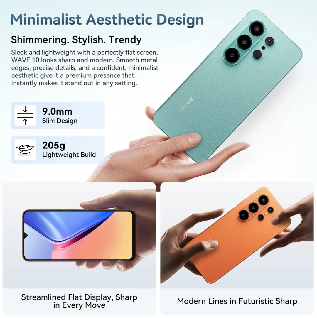 BLACKVIEW WAVE 10 LTE 6.88" BLACK,HD IPS 720x1640,8+128GB,UMS9230E Octa Core 1.6GHz,13MP 32MP,FaceID,5000mAh,Android 16