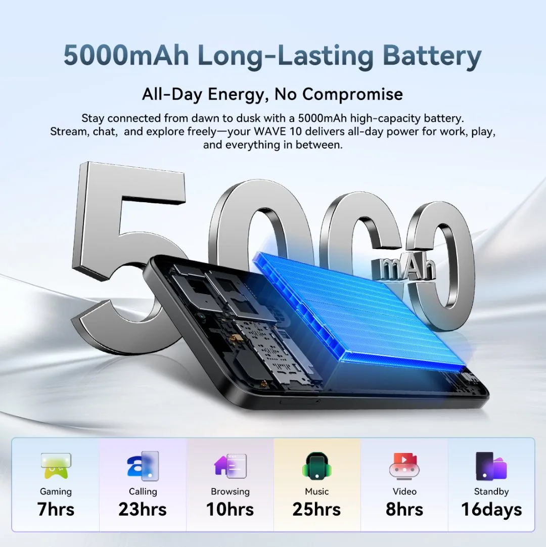 BLACKVIEW WAVE 10 LTE 6.88" BLUE,HD IPS 720x1640,8+128GB,UMS9230E Octa Core 1.6GHz,13MP 32MP,FaceID,5000mAh,Android 16