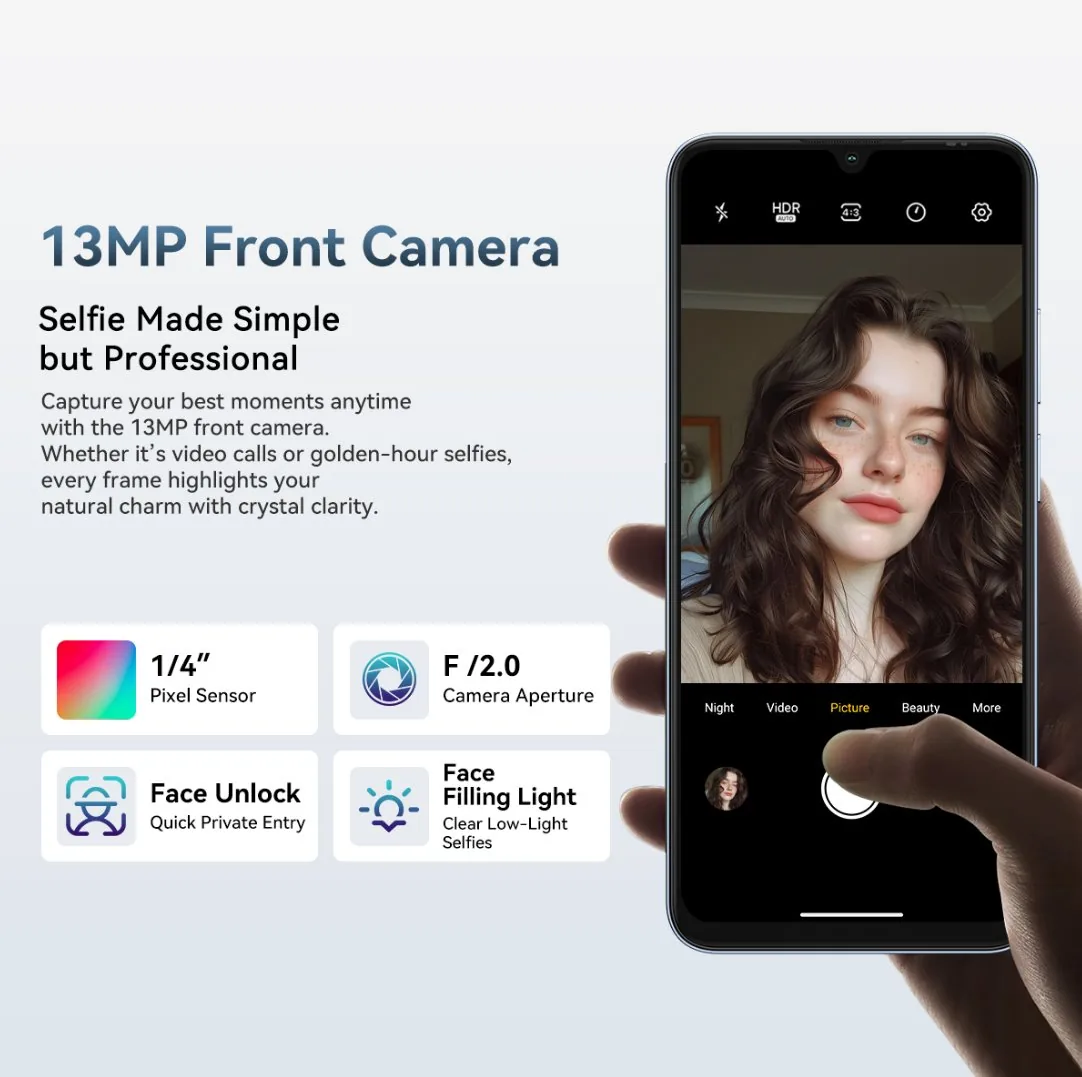 BLACKVIEW WAVE 10 LTE 6.88" BLUE,HD IPS 720x1640,8+128GB,UMS9230E Octa Core 1.6GHz,13MP 32MP,FaceID,5000mAh,Android 16