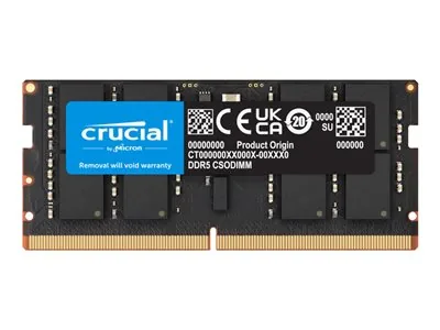 Crucial - DDR5 - modul - 32 GB - SO-DIMM 262 pinu - 3200 MHz / PC5-51200 - CL52 - 1.1 V - nastaveno na taktování - on-die ECC - cerná