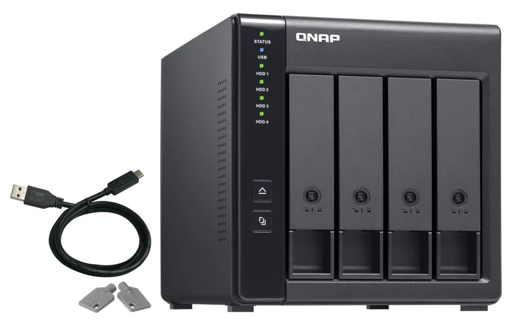 QNAP TR-004, Tower, 4-bay rozšiřovací jednotka s podporou RAID na USB 3.1 pro NAS PC