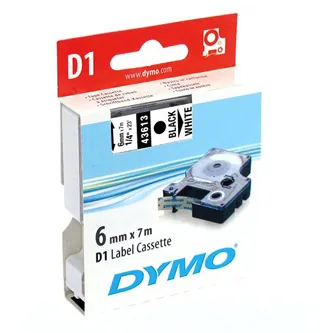 Dymo originální páska do tiskárny štítků, Dymo, 43613, S0720780, černý tisk/bílý podklad,