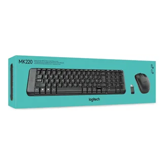 Logitech Wireless Combo MK220 - Klávesnice a sada myši - bezdrátový - 2.4 GHz - US mezinárodní