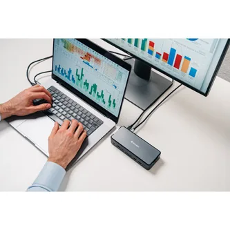 Dokovací stanice Verbatim, USB-C Pro, 15-port, 2x HDMI, RJ45, microSD, USB-A 3.1, USB-C 3.1, šedá