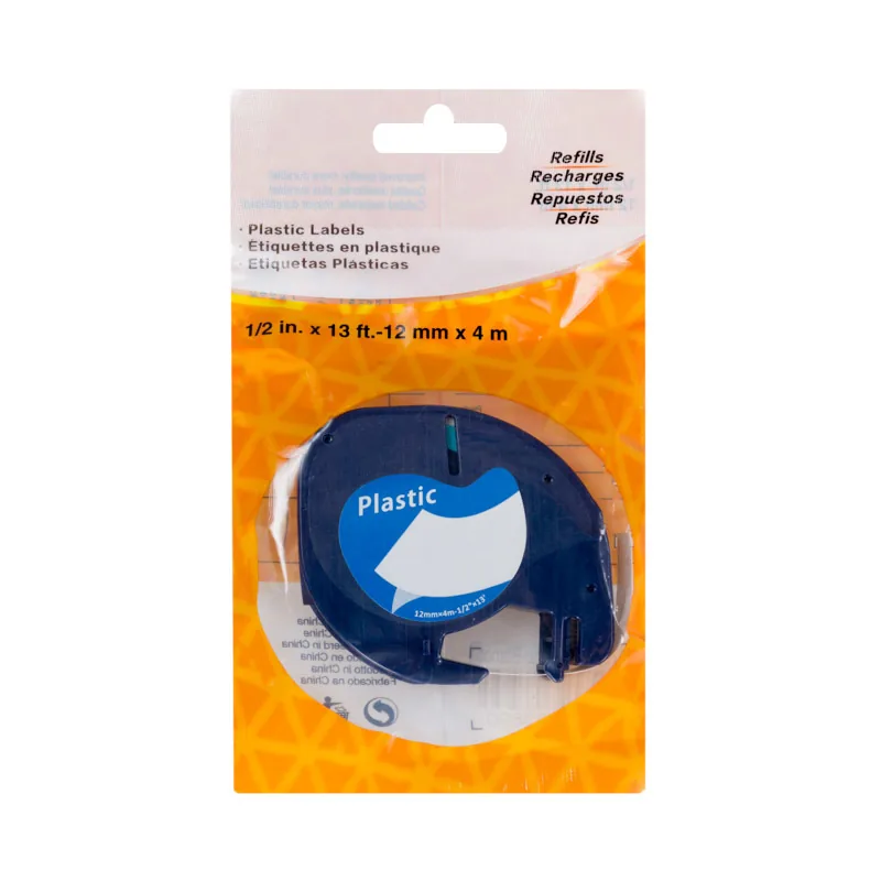 PRINTLINE kompatibilní páska s DYMO 59422, 12mm, 4m,černý tisk/bílý. p, LetraTag, plast.