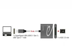 Delock - Čtečka karet (XQD, XQD 2.0) - USB 3.1 Gen 1