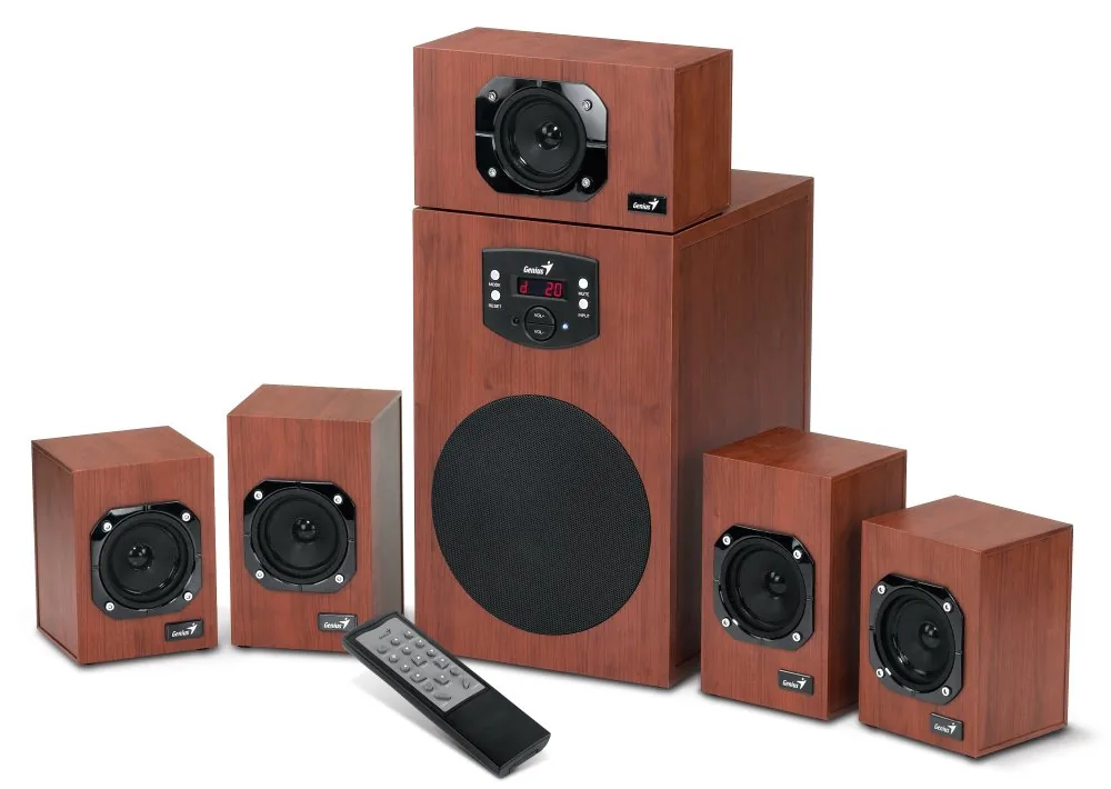 GENIUS repro SW-HF 5.1 4600 Ver. II 5.1 120W Dřevěné Dálkový ovladač