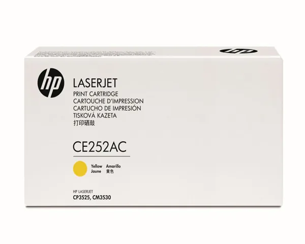 Tonerová cartridge HP, yellow, CE252AC, contract - poškození obalu E (viz. popis)