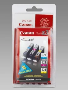 Canon CLI521, cyan/magenta/yellow, 2934B010, 2934B007, blistr-pošk. obalu D (viz. popis)