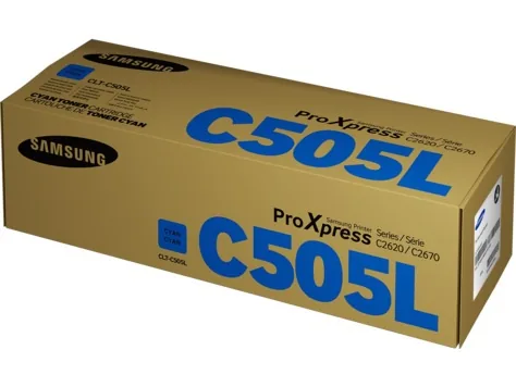 HP - Samsung toner CLT-C505L/ELS pro S azurový 3500 stran- poškození obalu B (viz. popis)